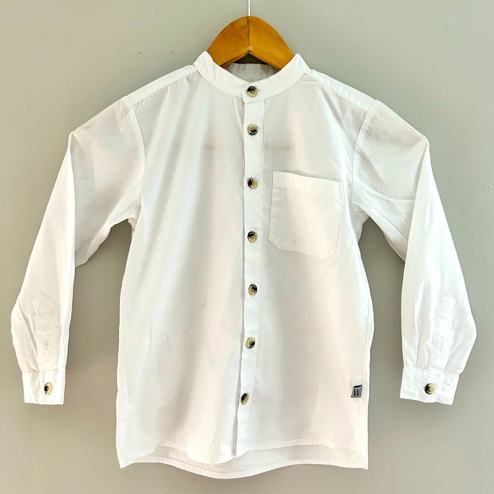 100% Organic cotton Wheat Clothing Oscar long sleeve button down size 6youth